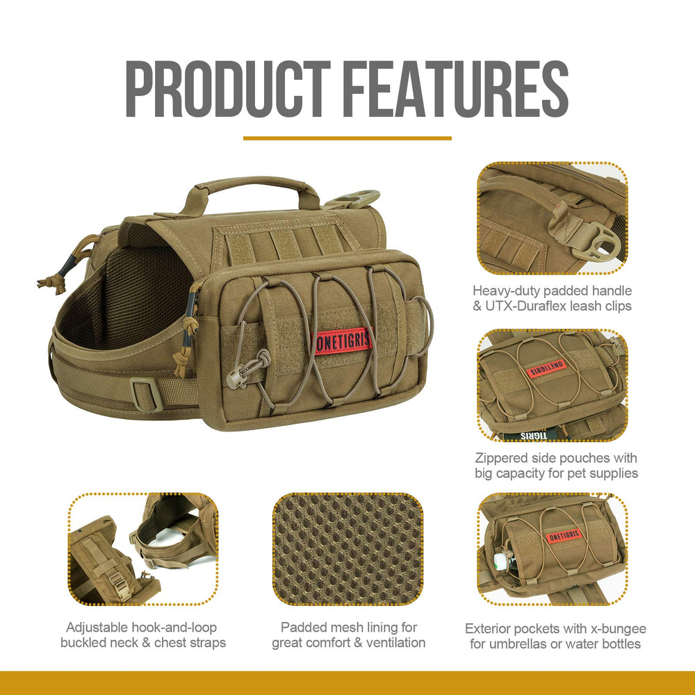 ONETIGRIS hidden zippers design reduces hair snag while your dog moves.