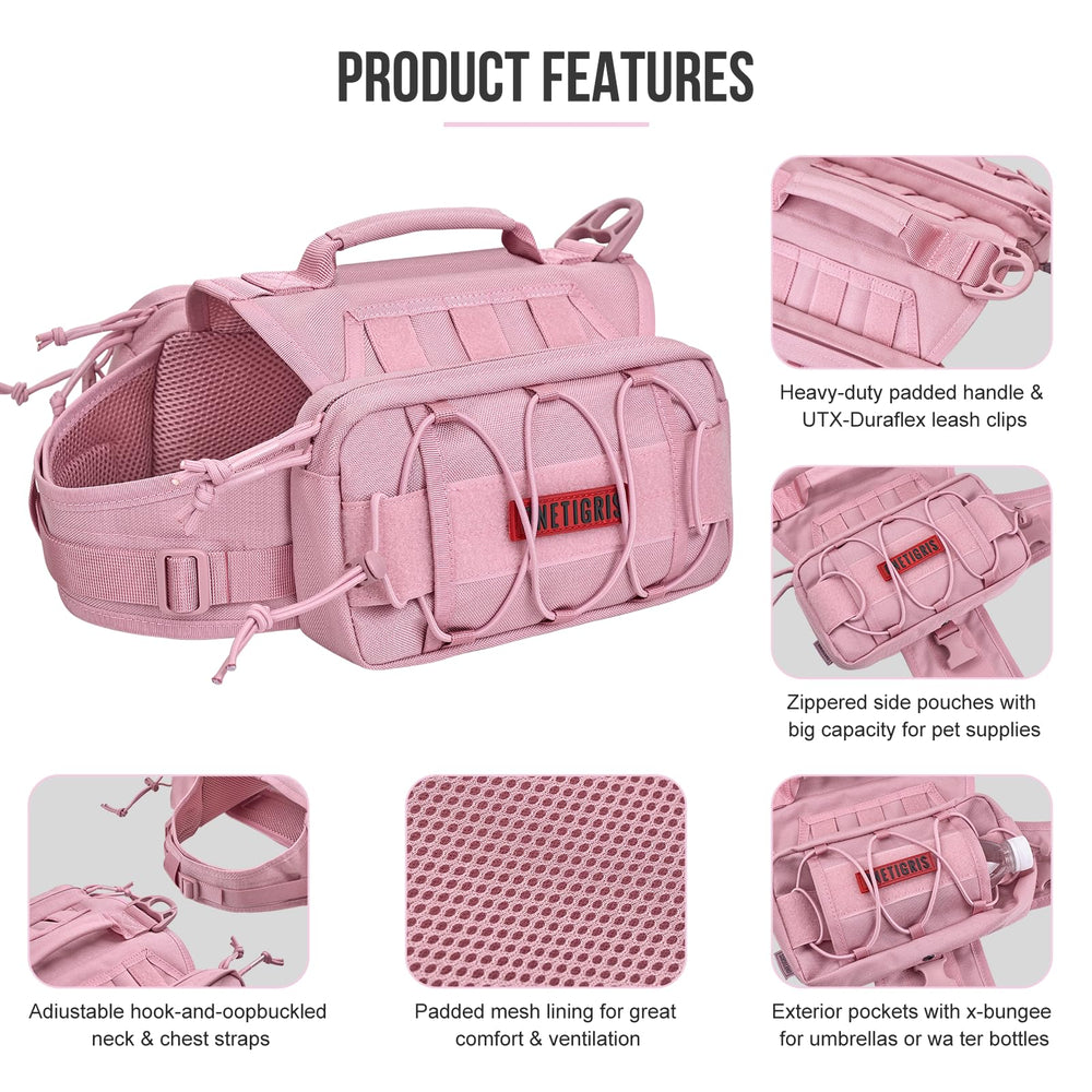 ONETIGRIS Mammoth 3L pouch side pockets support water, treats, and toys.