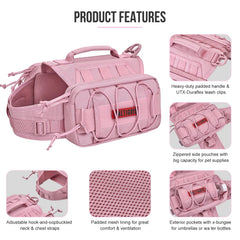 ONETIGRIS Mammoth 3L pouch side pockets support water, treats, and toys.