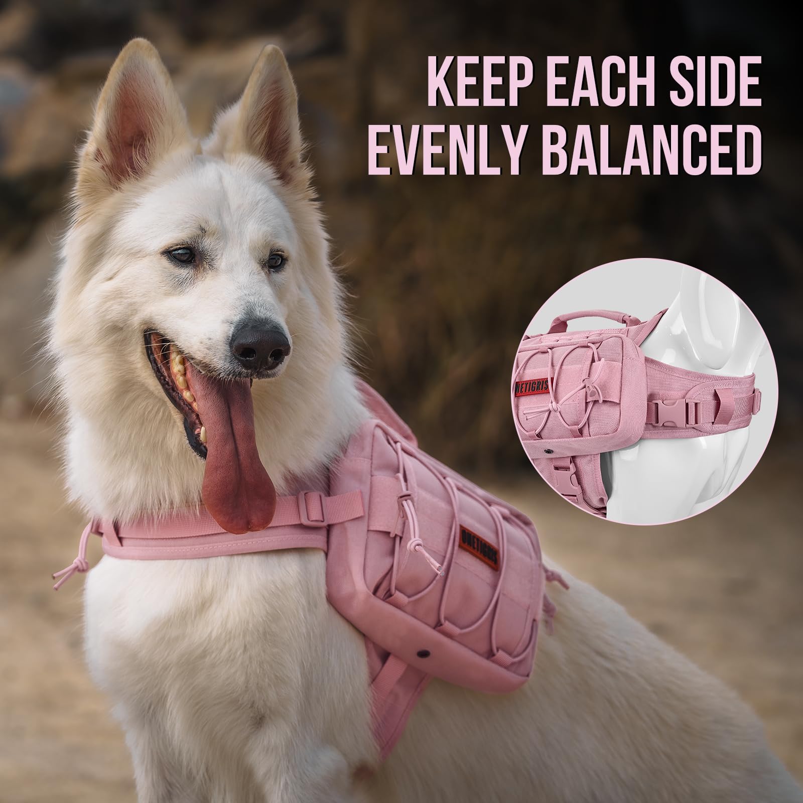 ONETIGRIS hidden zipper design reduces snag during adventures.