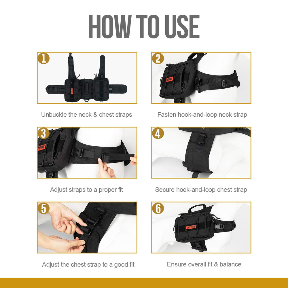 ONETIGRIS dog backpack grab handle demonstrates easy lifting after outdoor adventures