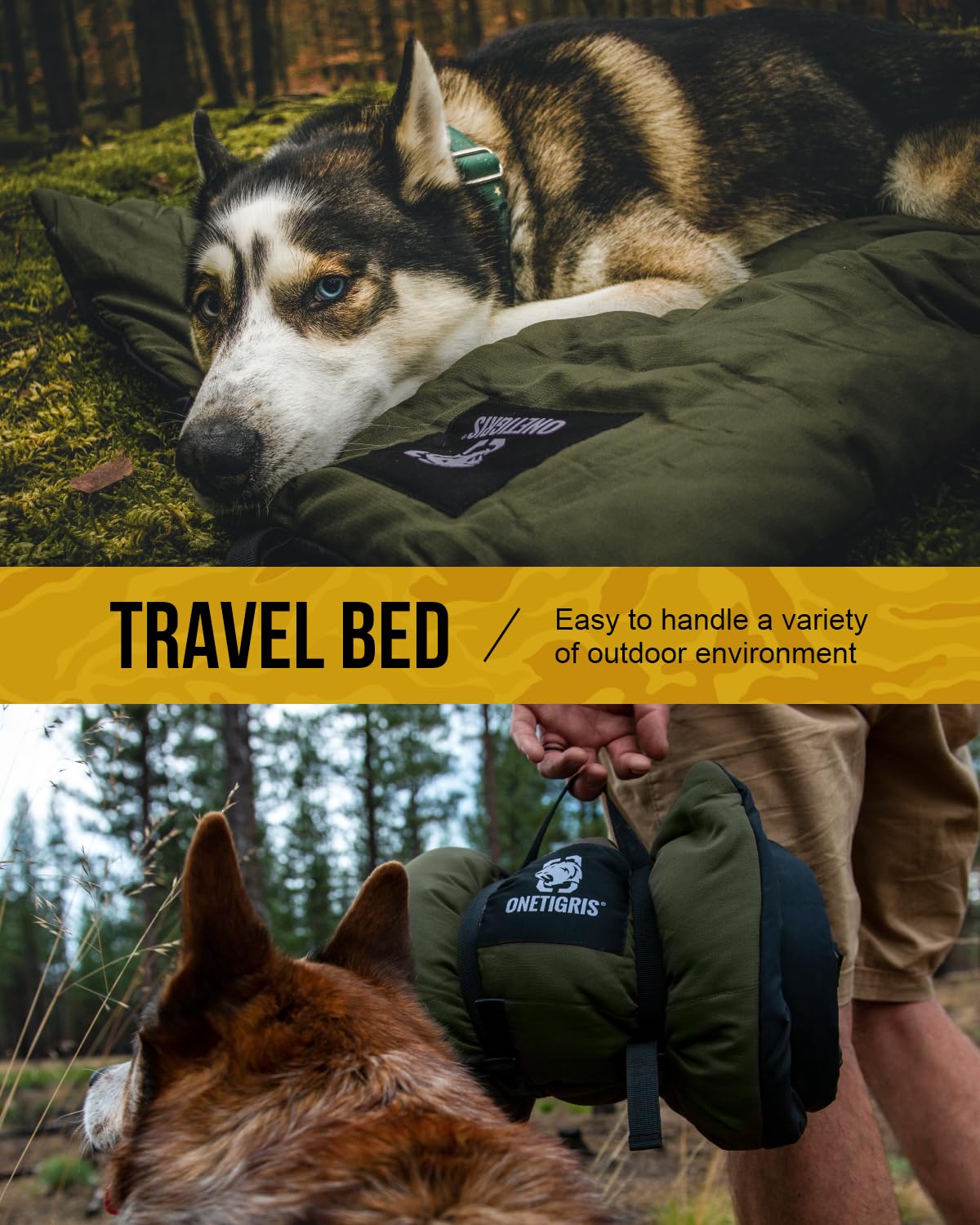 ONETIGRIS machine-washable dog bed for long-term use