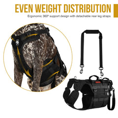 OneTigris dog lift harness 3 grab handles enable versatile lifting and steady control.