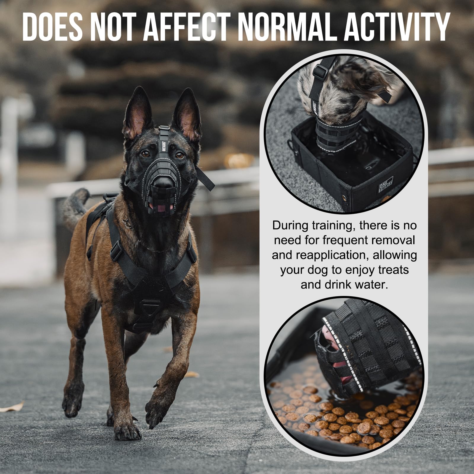 OneTigris dog muzzle easy clean design for quick maintenance