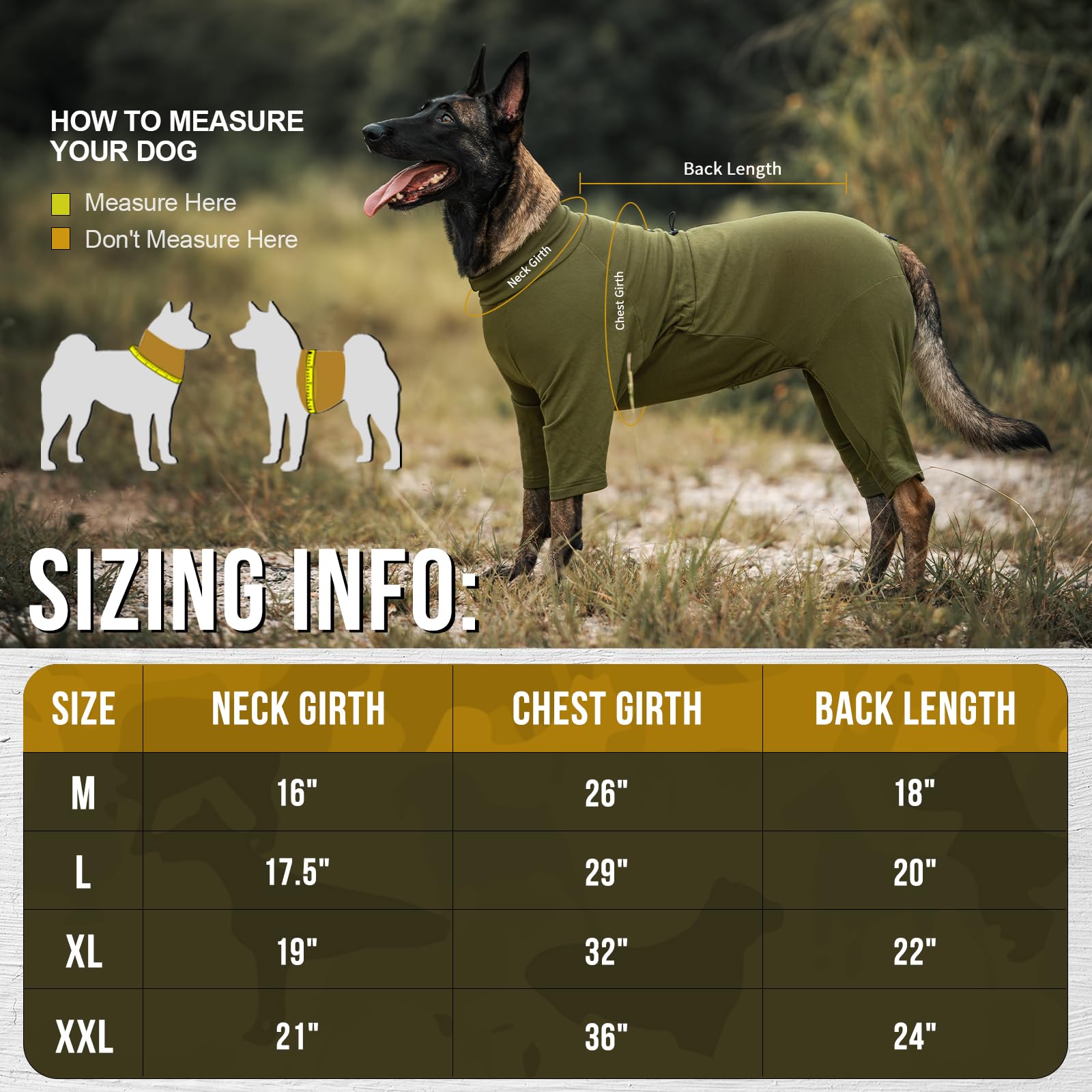OneTigris Dog Pajamas back view demonstrates full-body coverage for warmth.