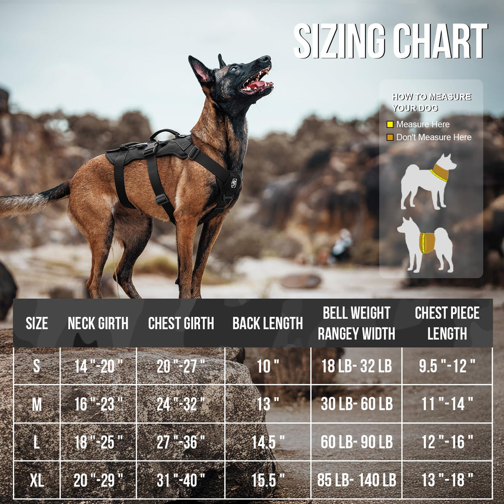 OneTigris escape-proof dog harness dual handles side view supports easy lifting over obstacles.