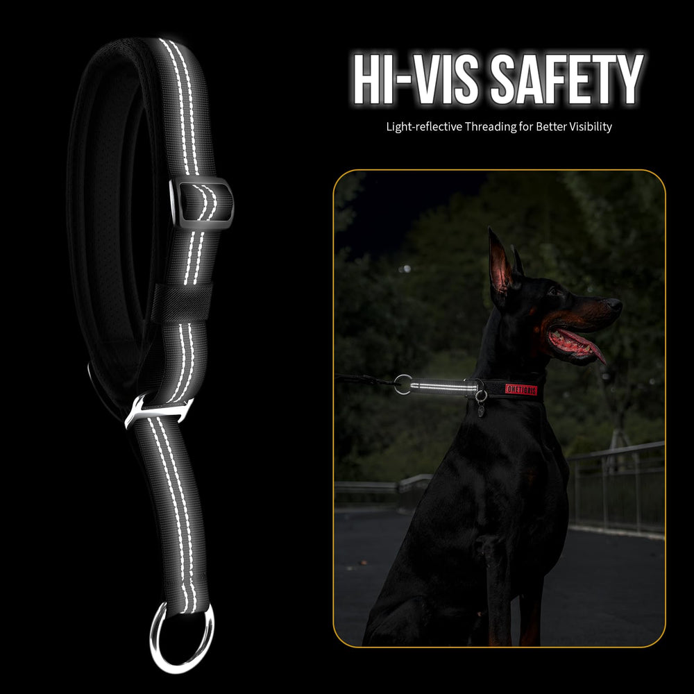 ONETIGRIS padded nylon collar provides comfortable daily wear