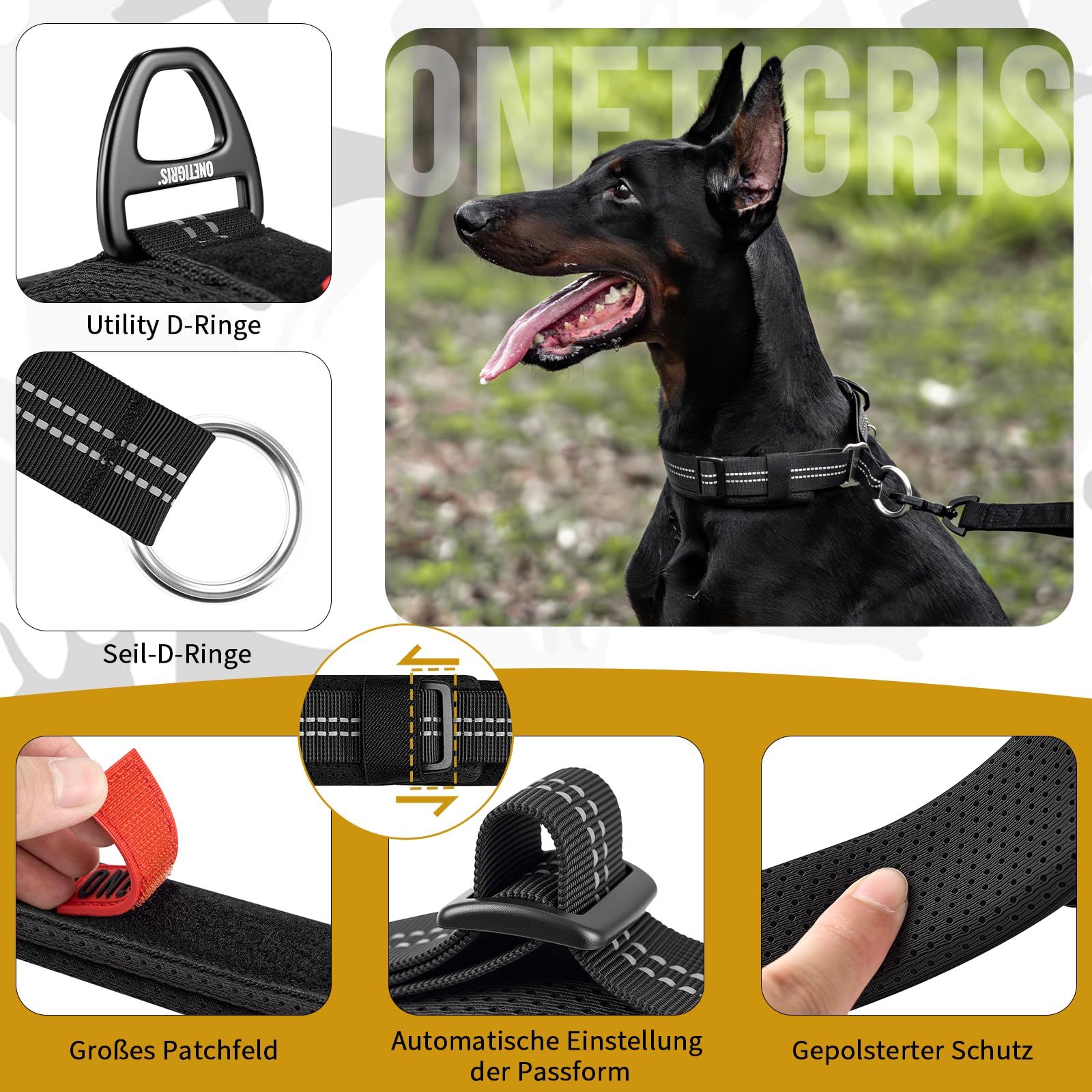ONETIGRIS reflective webbing improves visibility during night walks