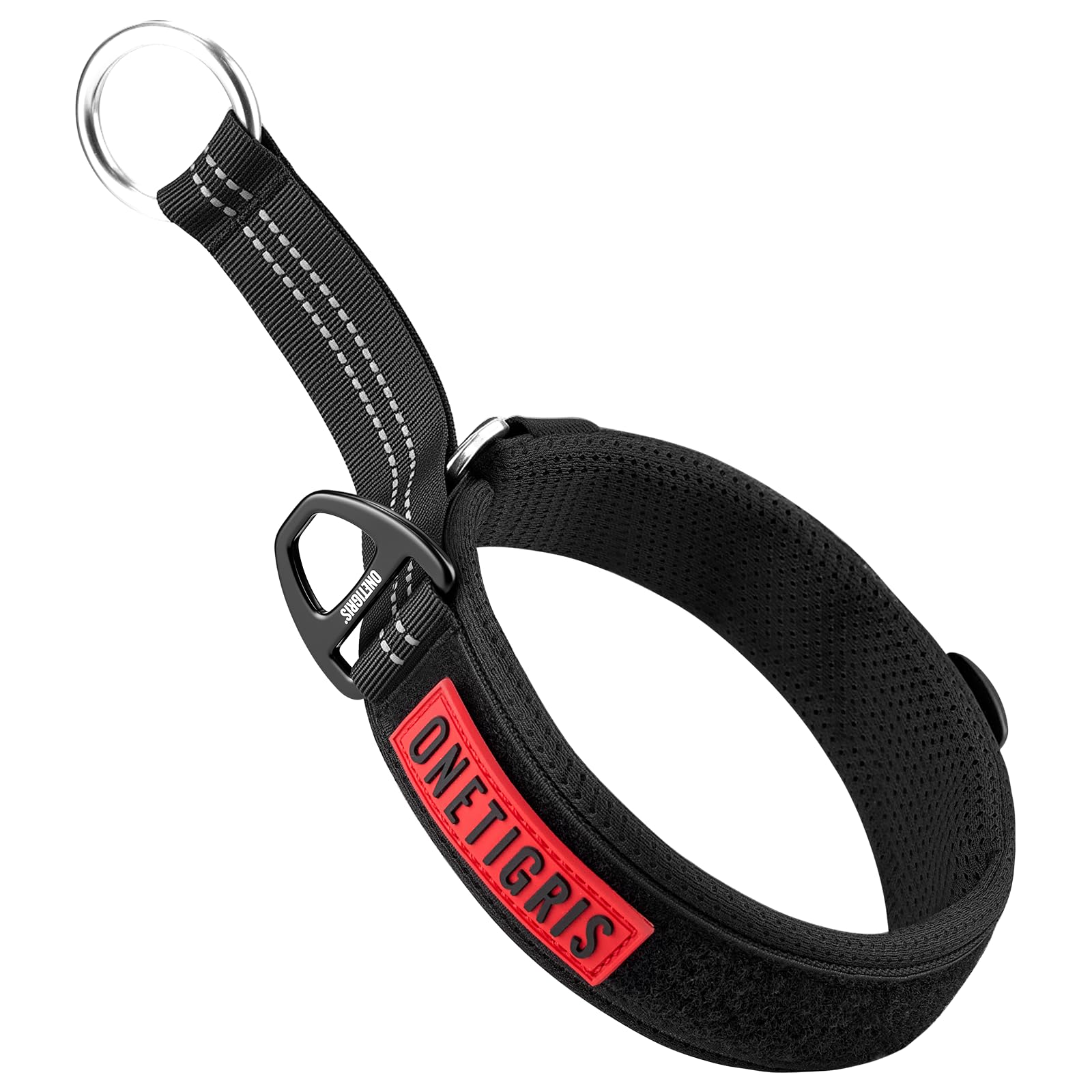 ONETIGRIS martingale dog collar with slidable stop ring for secure control during walks