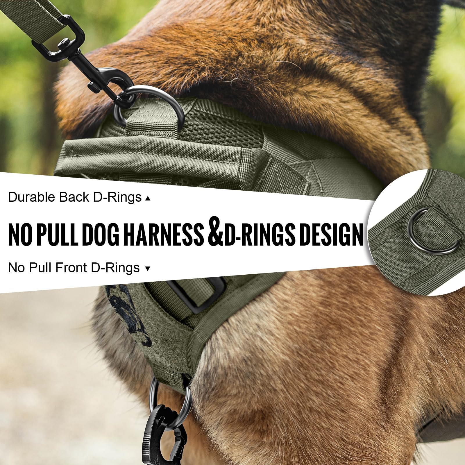 OneTigris MOLLE panel shot demonstrates expandable pockets for treats and bags