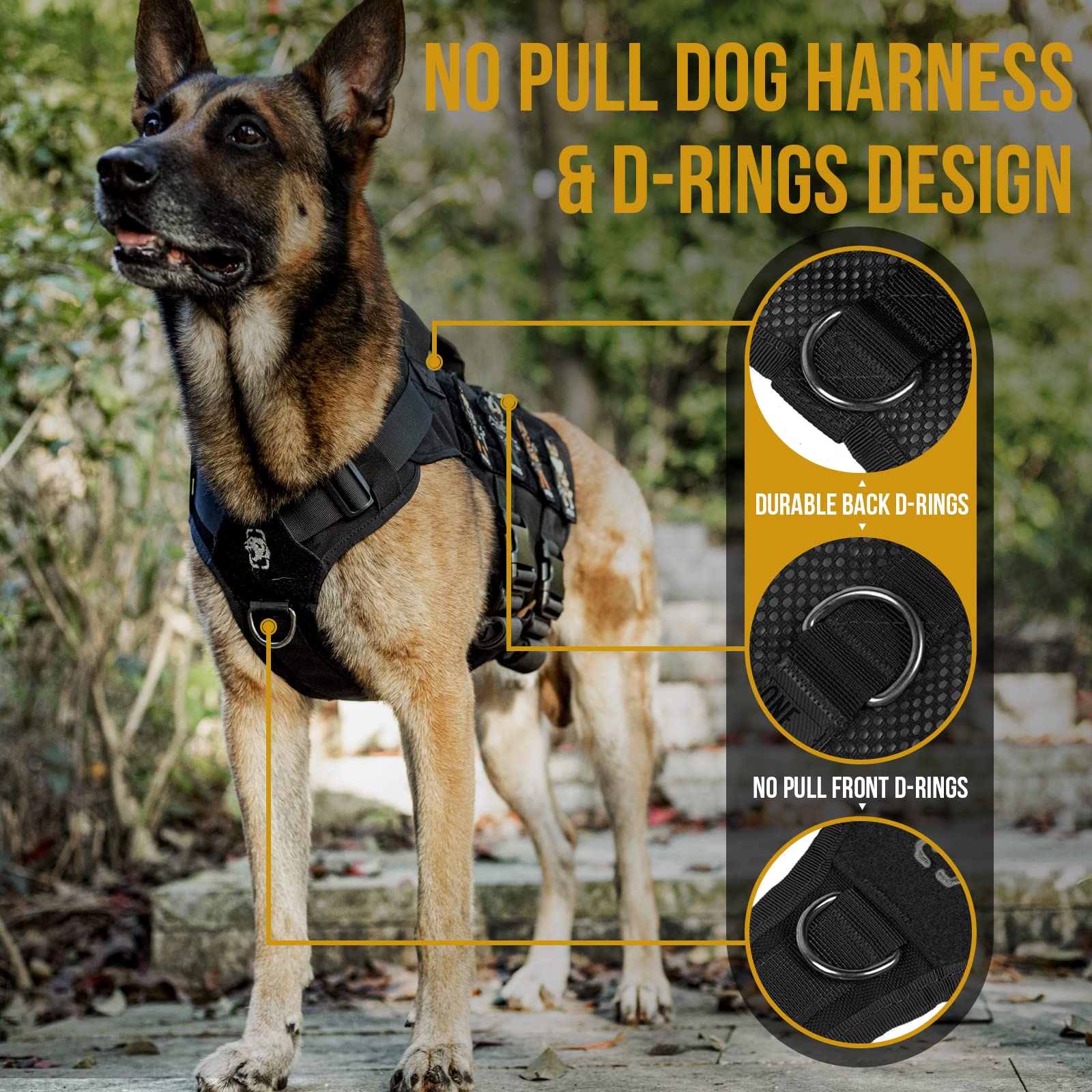 OneTigris No Pull harness suited for service or police dogs during training.