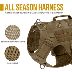 ONETIGRIS No Pull harness front view highlights mesh airflow and secure fit