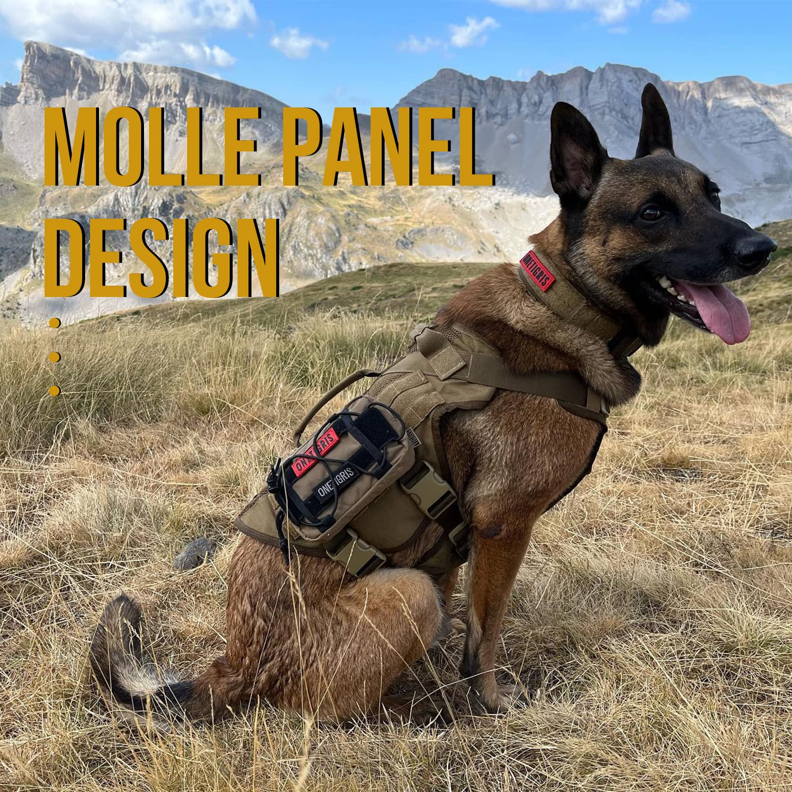 OneTigris No Pull harness size chart view helps choose the right fit.