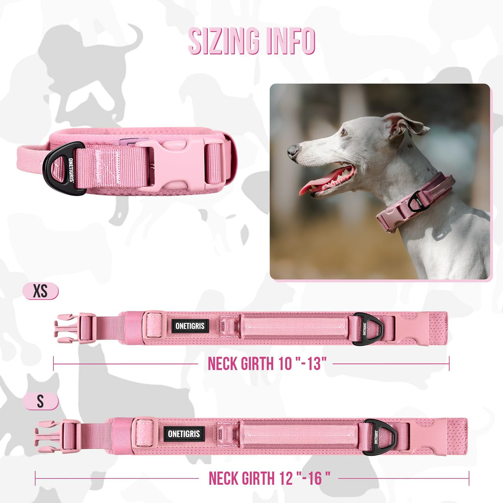 OneTigris pink dog collar demonstrates odor resistance and quick-dry fabric for easy upkeep.