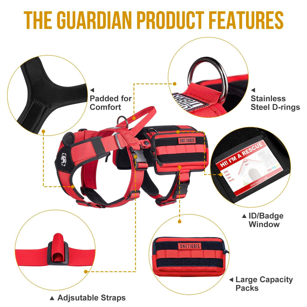 OneTigris red 1000D nylon build withstands outdoor travel and rugged use.