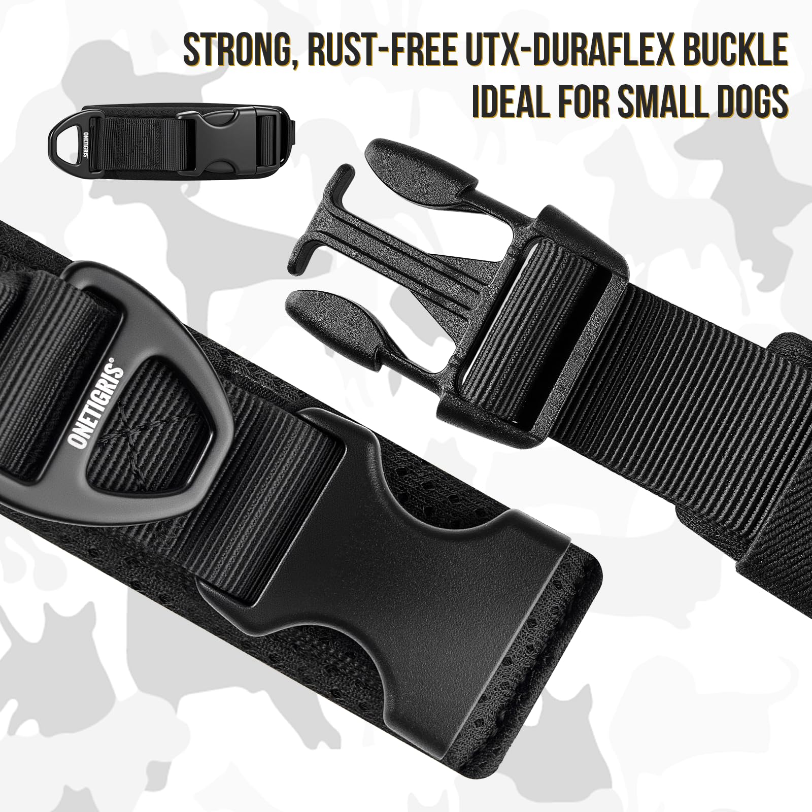 OneTigris size chart image helps measure neck for a proper snug fit