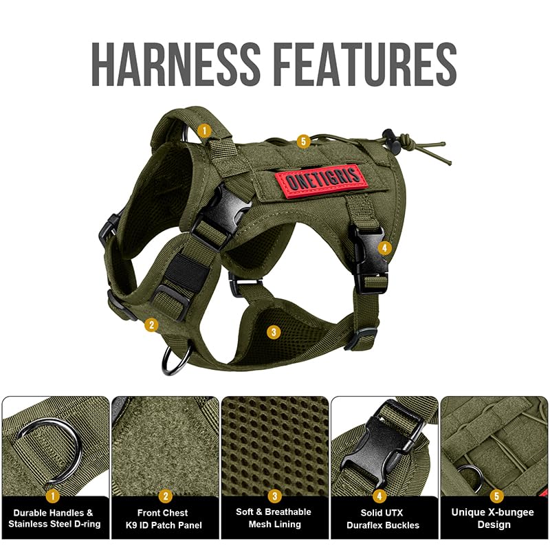 OneTigris harness four quick-release buckles for easy on/off.