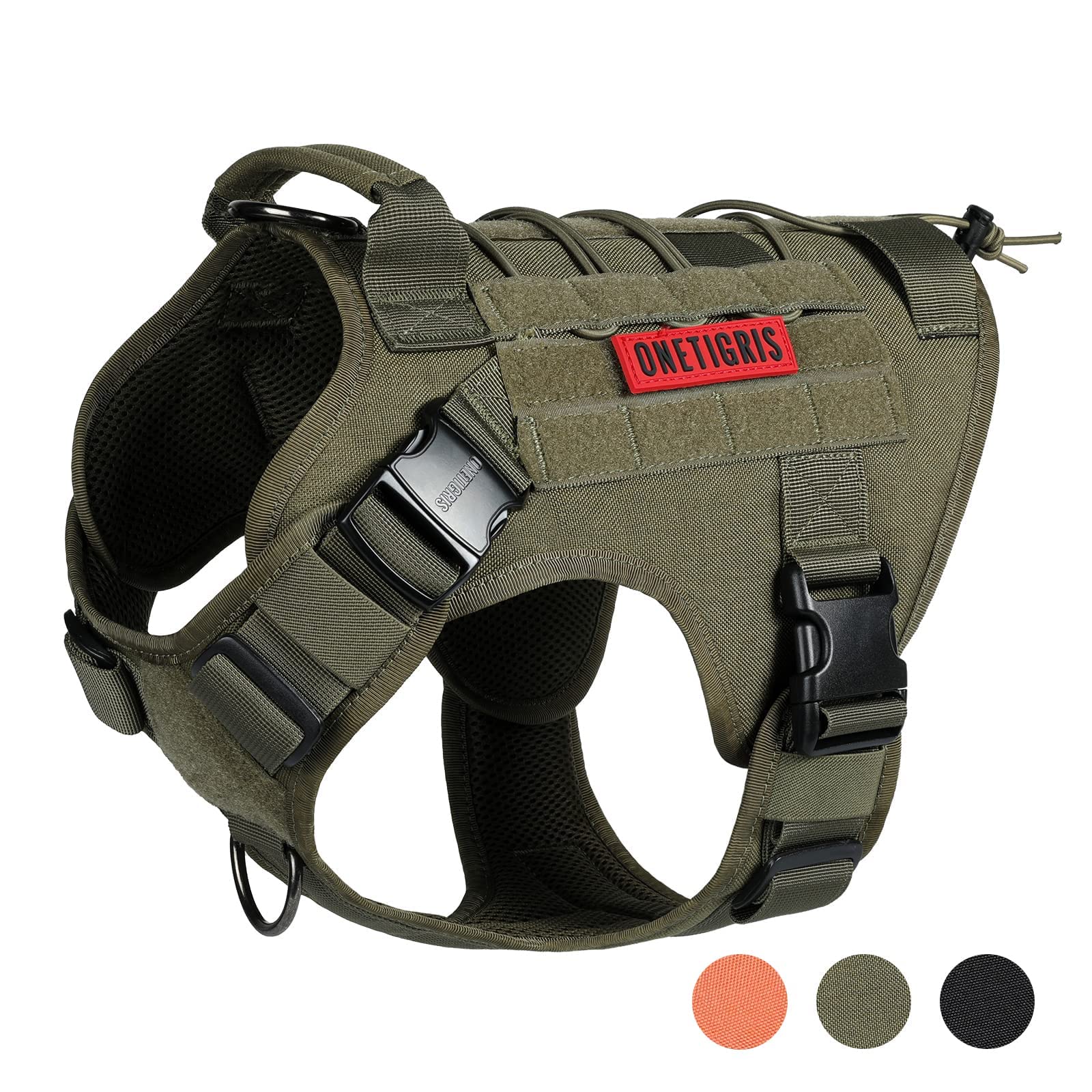 ONETIGRIS tactical dog harness front handle for safe control during walks