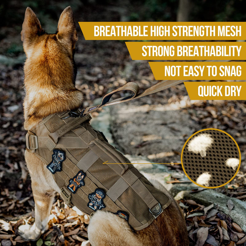 OneTigris tactical dog harness XS D-rings for training and control.