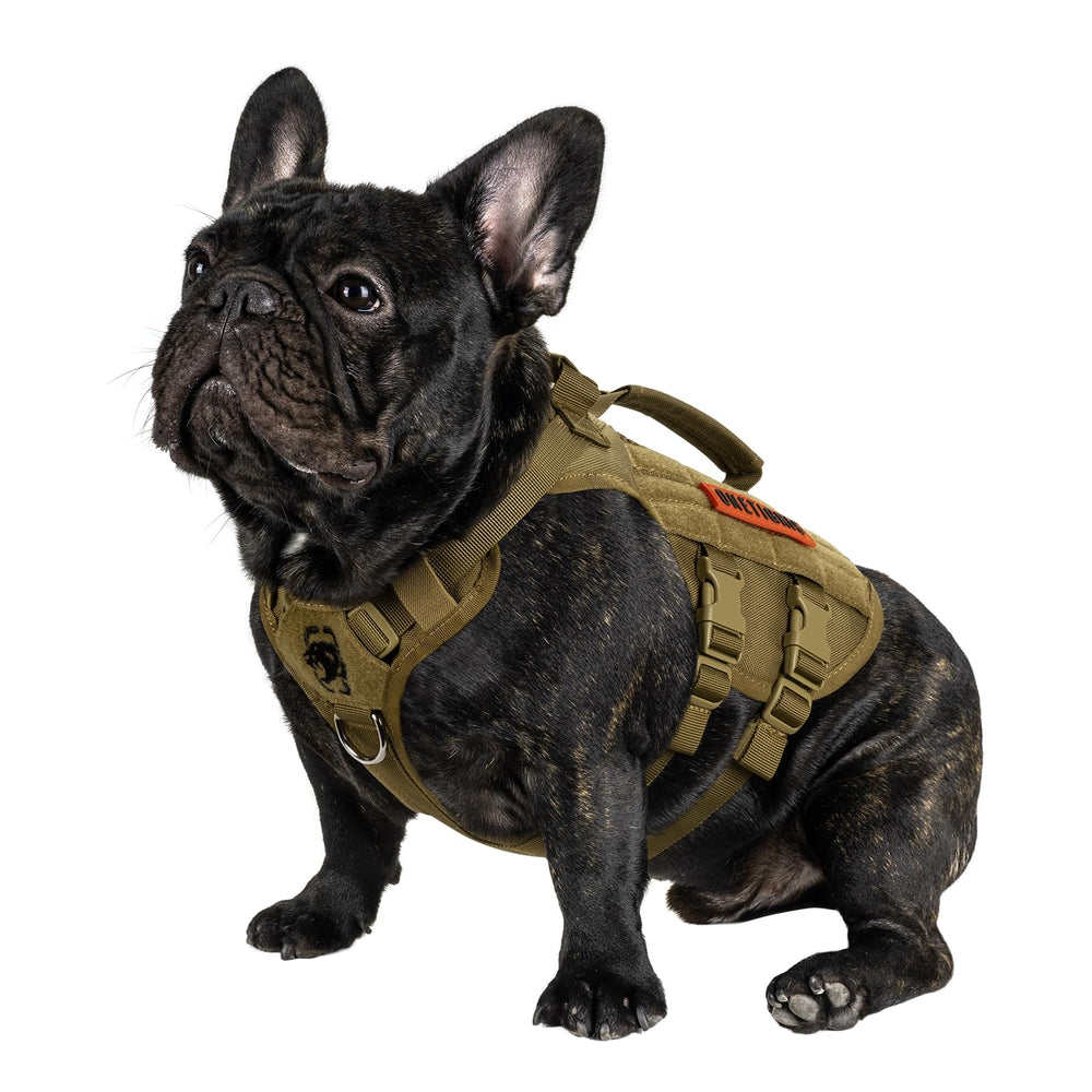 OneTigris tactical dog harness XS front view with no-pull design for training.