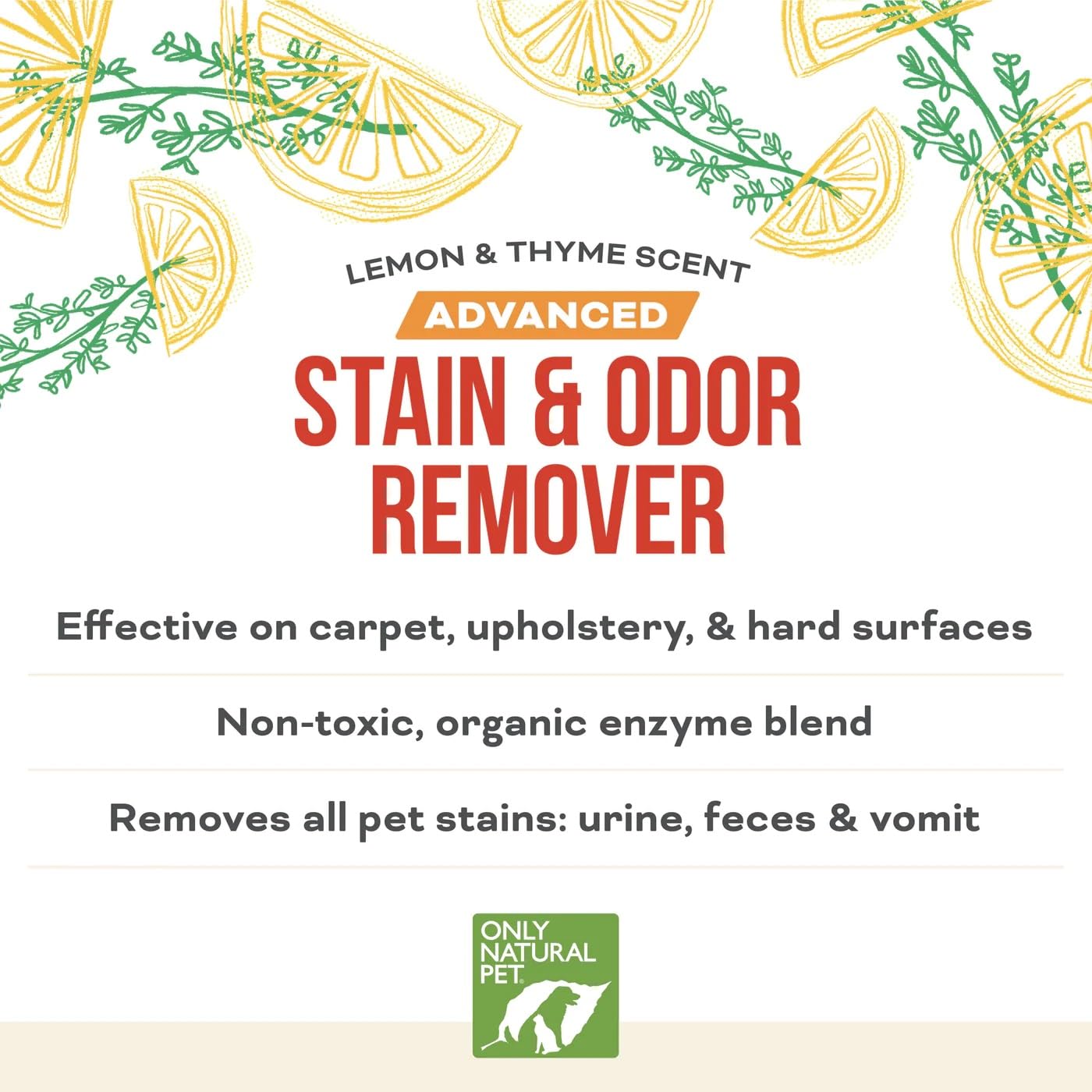 Only Natural Pet Advanced Dog Stain + Odor Remover applied on carpet for set-in stains.
