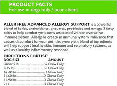 Only Natural Pet AllerFree Advanced dosage scoop demonstrates easy administration for dogs.