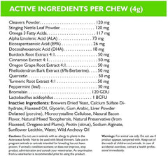 Only Natural Pet AllerFree Advanced ingredient list close-up highlights natural herbal blend.