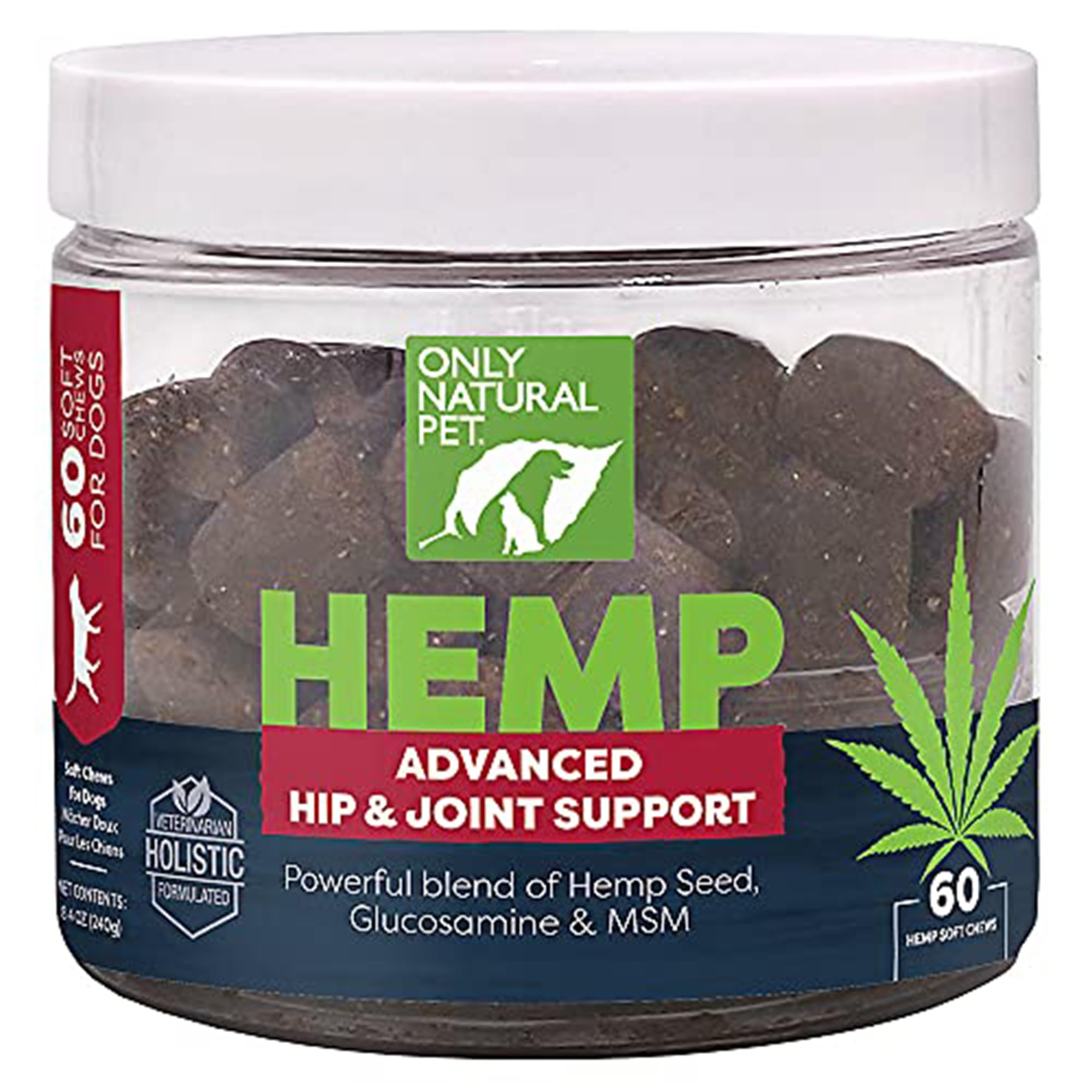 Only Natural Pet Hemp Advanced Mobility bottle with joint-support ingredients for potential daily comfort.