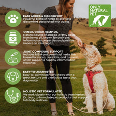 Only Natural Pet Hemp joint chews featuring green-lipped mussels for supportive joint comfort.