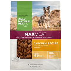 Only Natural Pet MaxMeat air-dried chicken in bowl for easy feeding