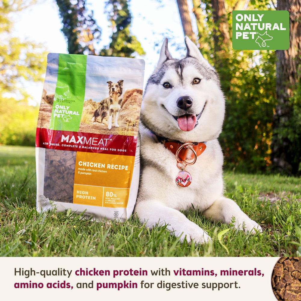 Only Natural Pet MaxMeat topping idea with bowl for added nutrition