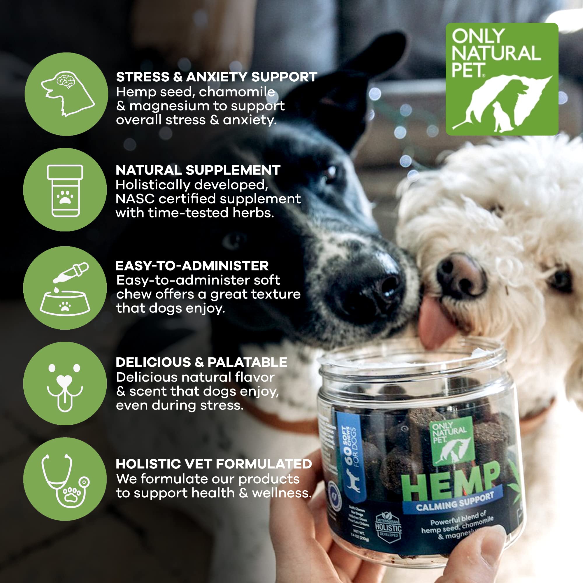 Only Natural Pet chews on car-ride setup scene may ease travel stress.