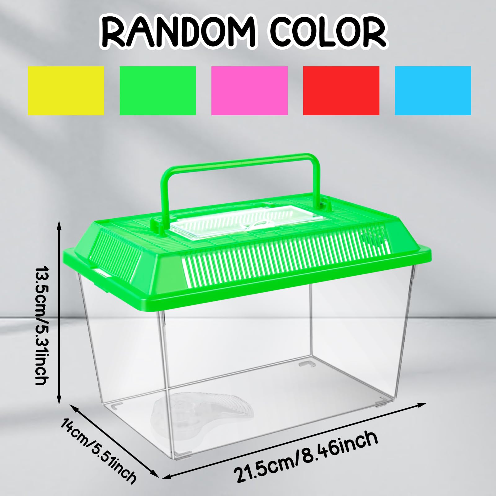 ONLYFU transparent reptile terrarium with ventilated lid for visibility