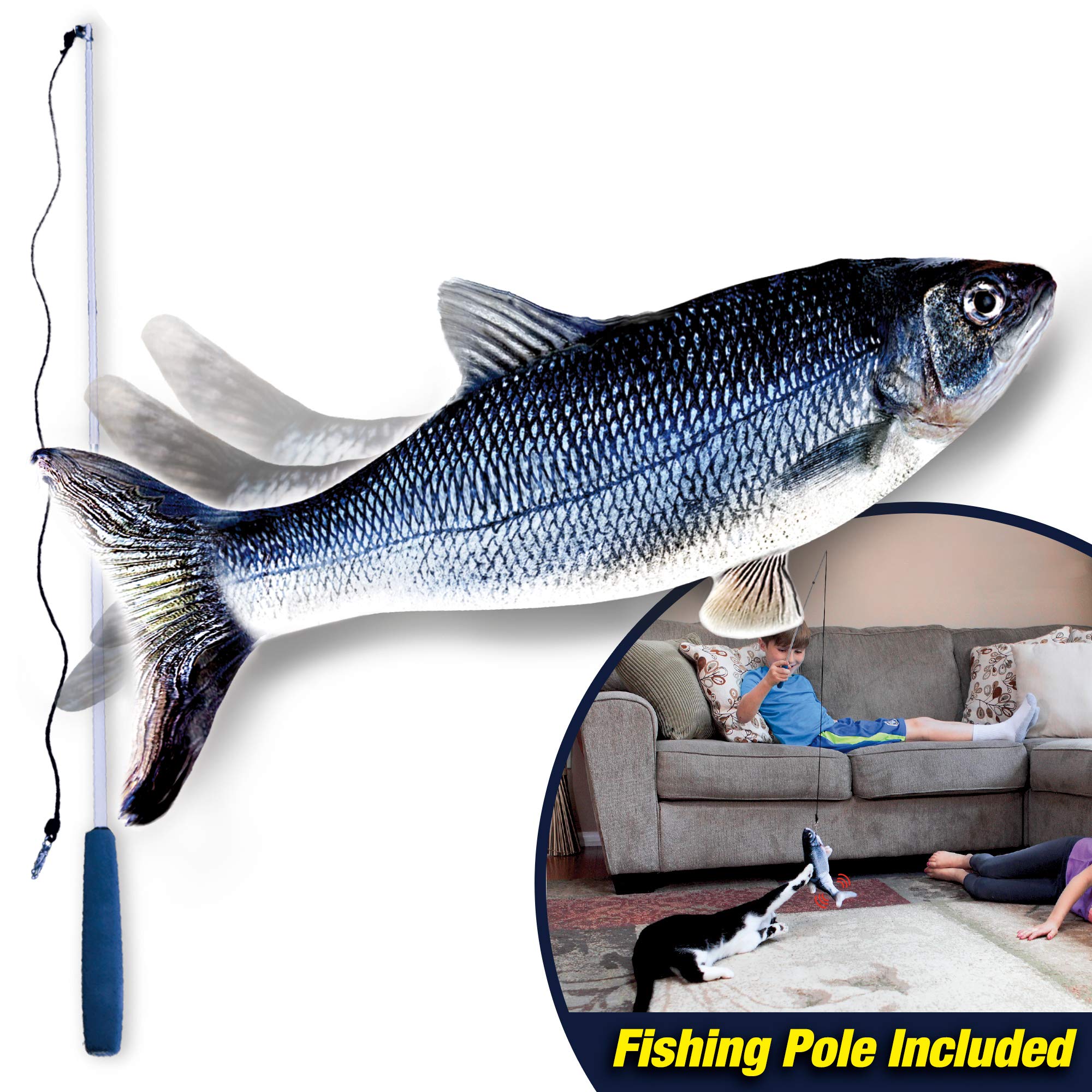 Ontel Flippity Fish catnip refill pouch attracts cats during play