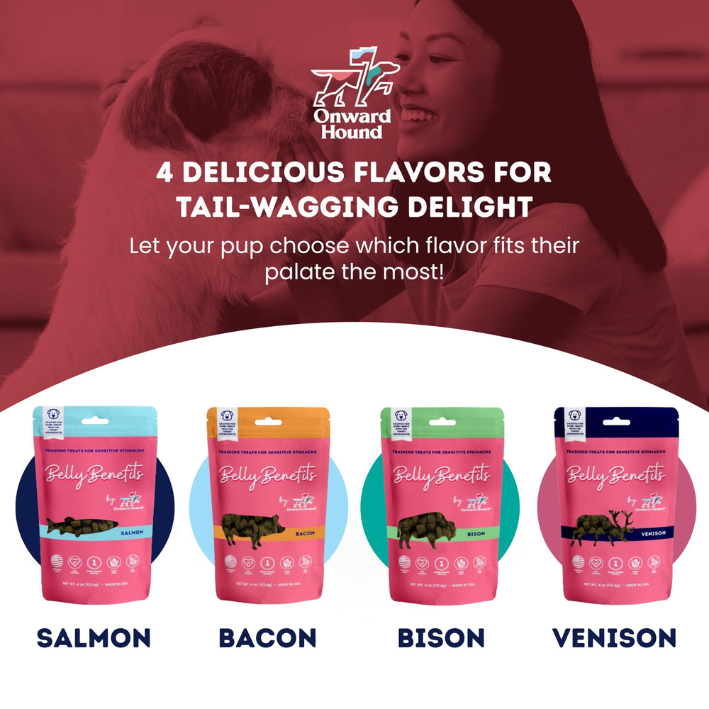 Onward Hound training treats USA-made badge image communicates quality