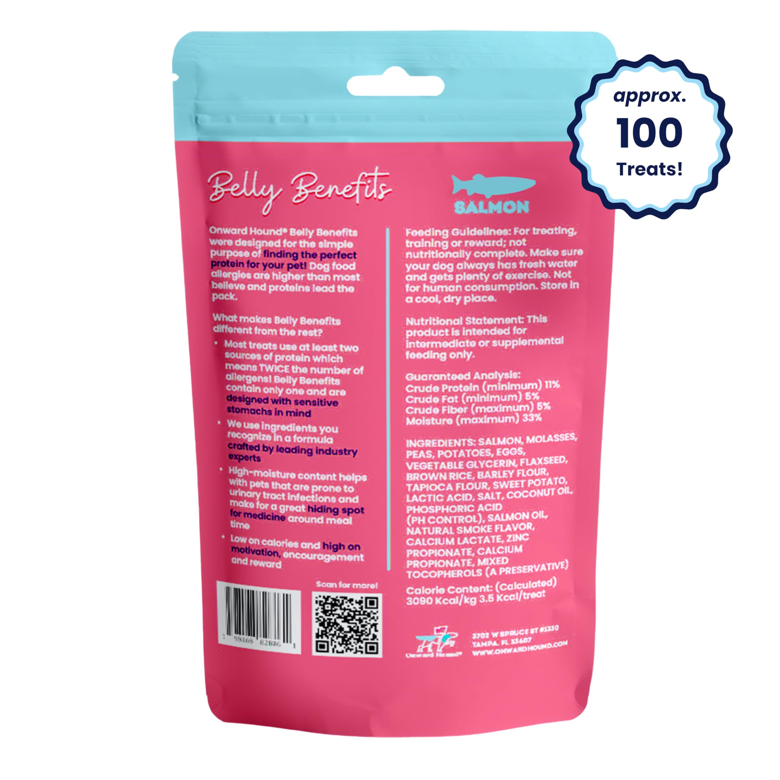 Onward Hound training treats soft texture small breed visuals emphasize easy bite-size rewards