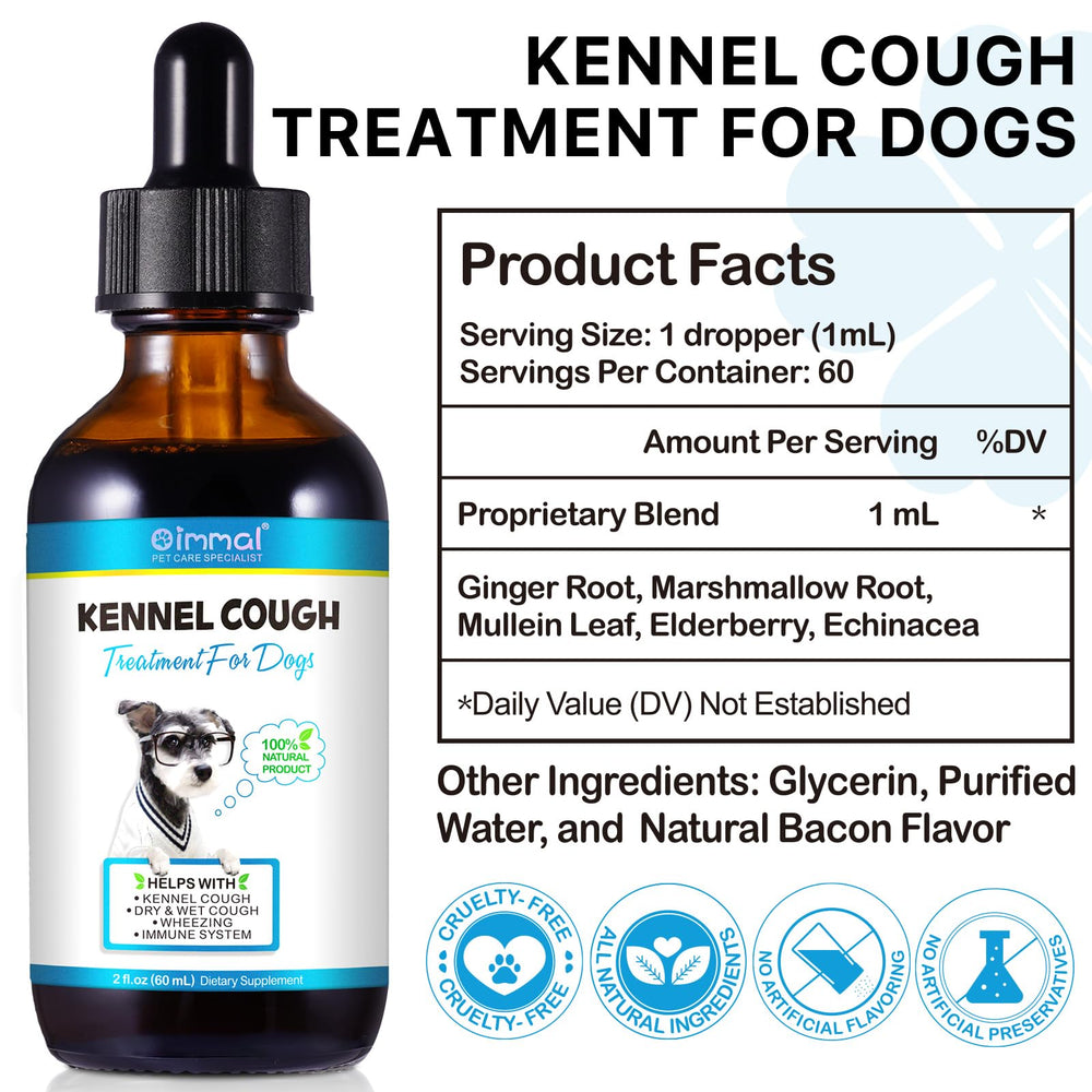 Onznoz Kennel Cough dosage guide explains shake-before-use and daily dosing