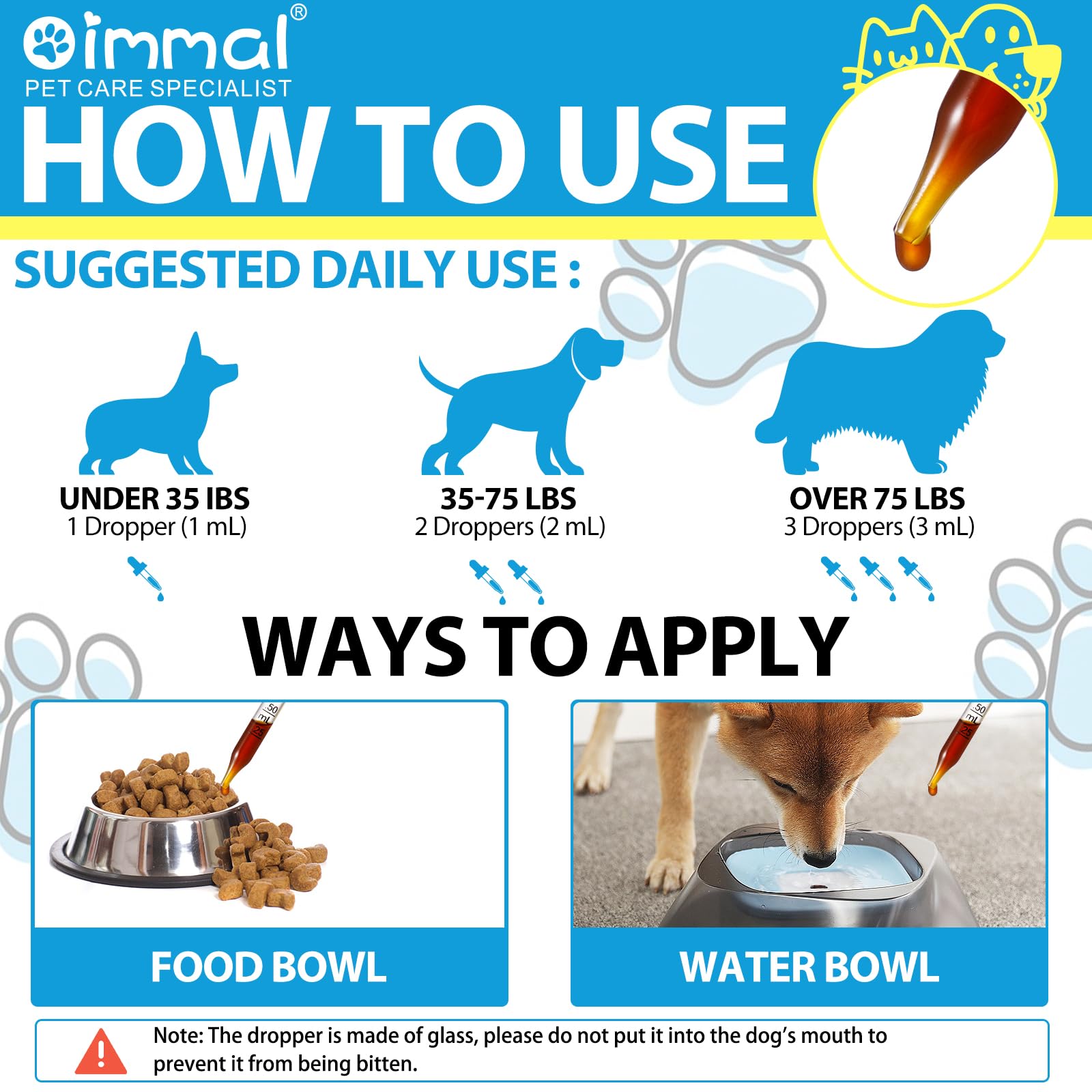 Onznoz Kennel Cough liquid dropper enables easy dosing for dogs