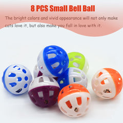 OODOSI Cat Jingle Balls varied sizes support play for cats of all ages.
