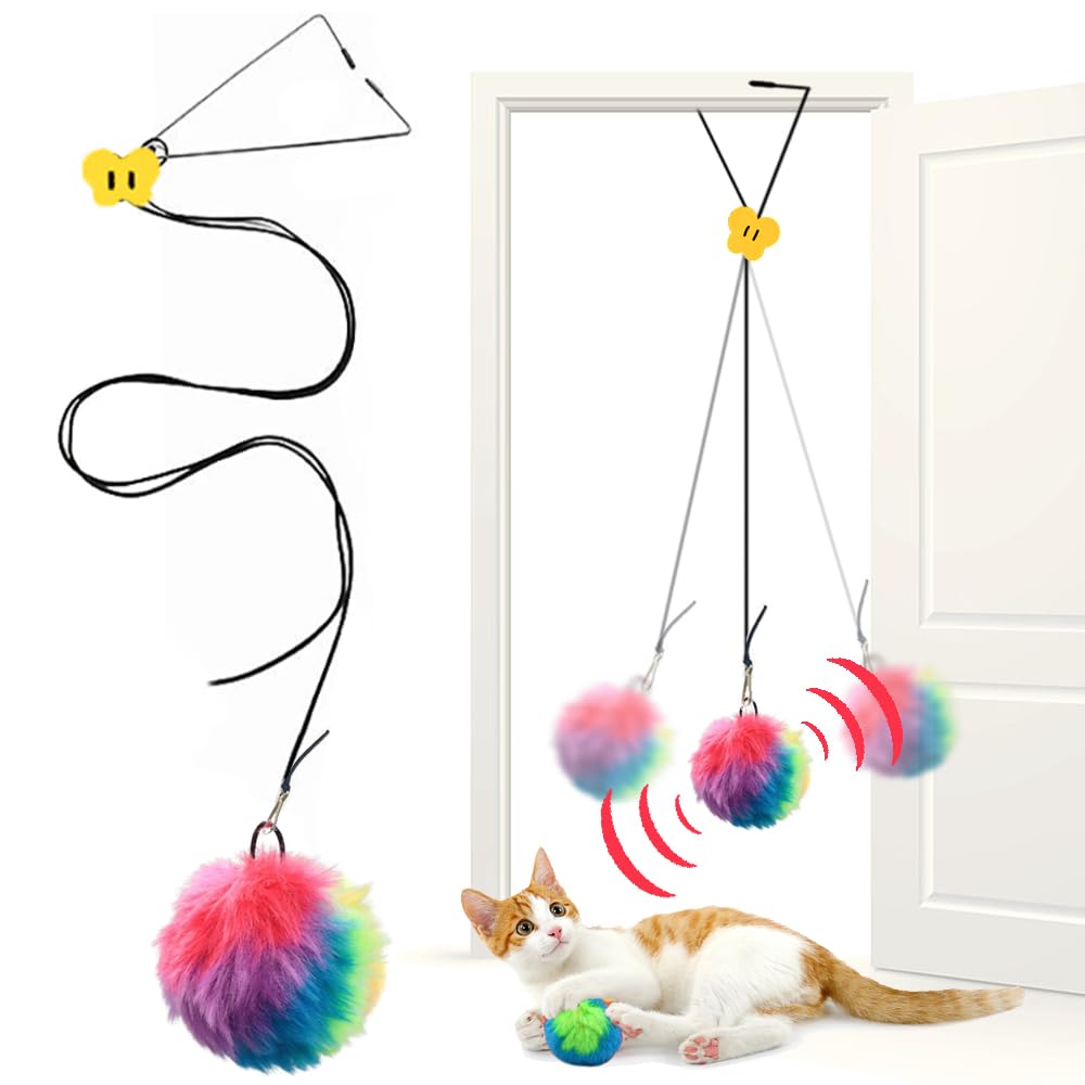 OODOSI Interactive Cat Toys mounted on a door frame for independent play and enrichment.