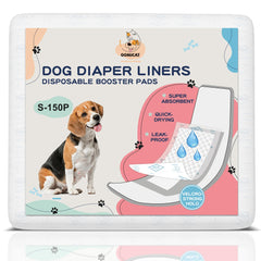 Oomicat dog diaper liners 150-count pack close-up for quick, clean diaper changes