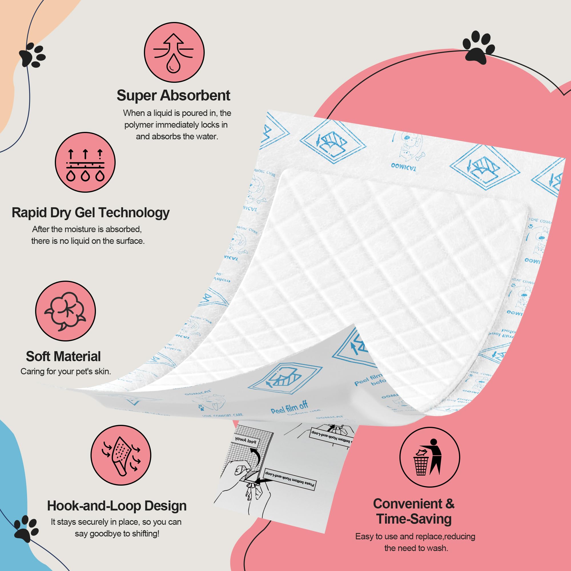 Oomicat dog diaper liners compact size encourages waste reduction through reusable diaper covers