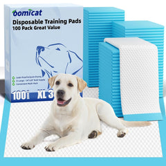 Oomicat Puppy Pads XL packaging emphasizes extra-large 34x28 size for training and travel.