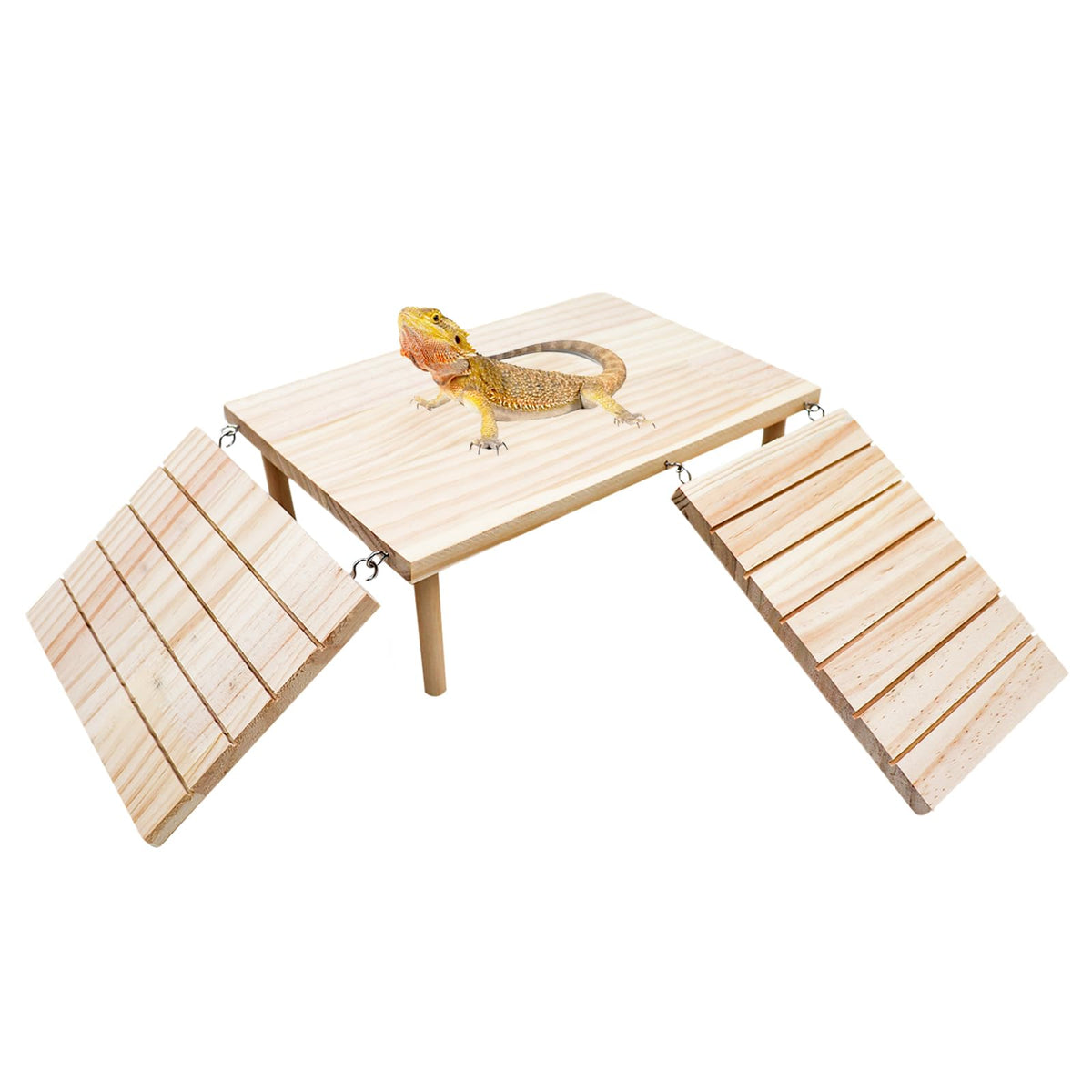 Oooct Bearded Dragon Basking Platform base offers secure resting and hiding retreat.