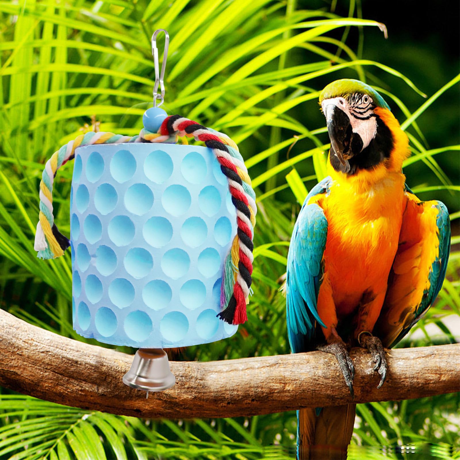 Oooct bird cage hanging setup showing easy installation and versatile placement