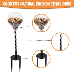 Oooct chicken-peck-toy swing-action encourages active feeding and interactive play.