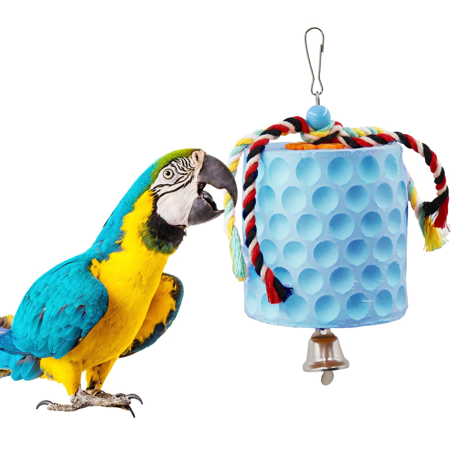 Oooct extra-large bird chewing toy circle with bell for enrichment and long chew sessions