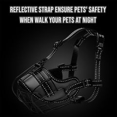 OOPSDOGGY basket-style muzzle promotes natural panting and drinking during walks