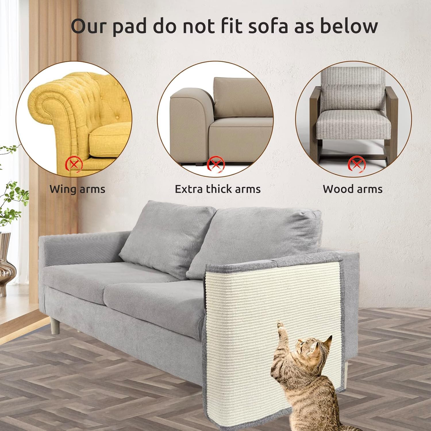 Oroonoko corner cat scratcher blends with decor and protects furniture