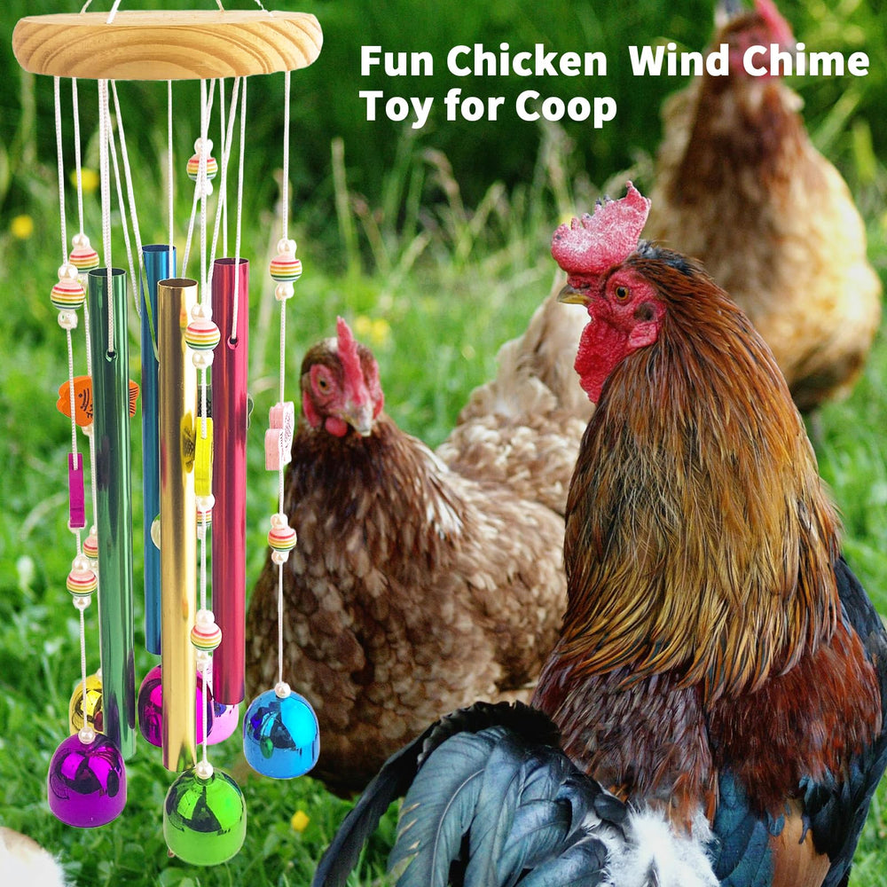 OOXYG closeup of colorful bells and wind chime for flock entertainment.